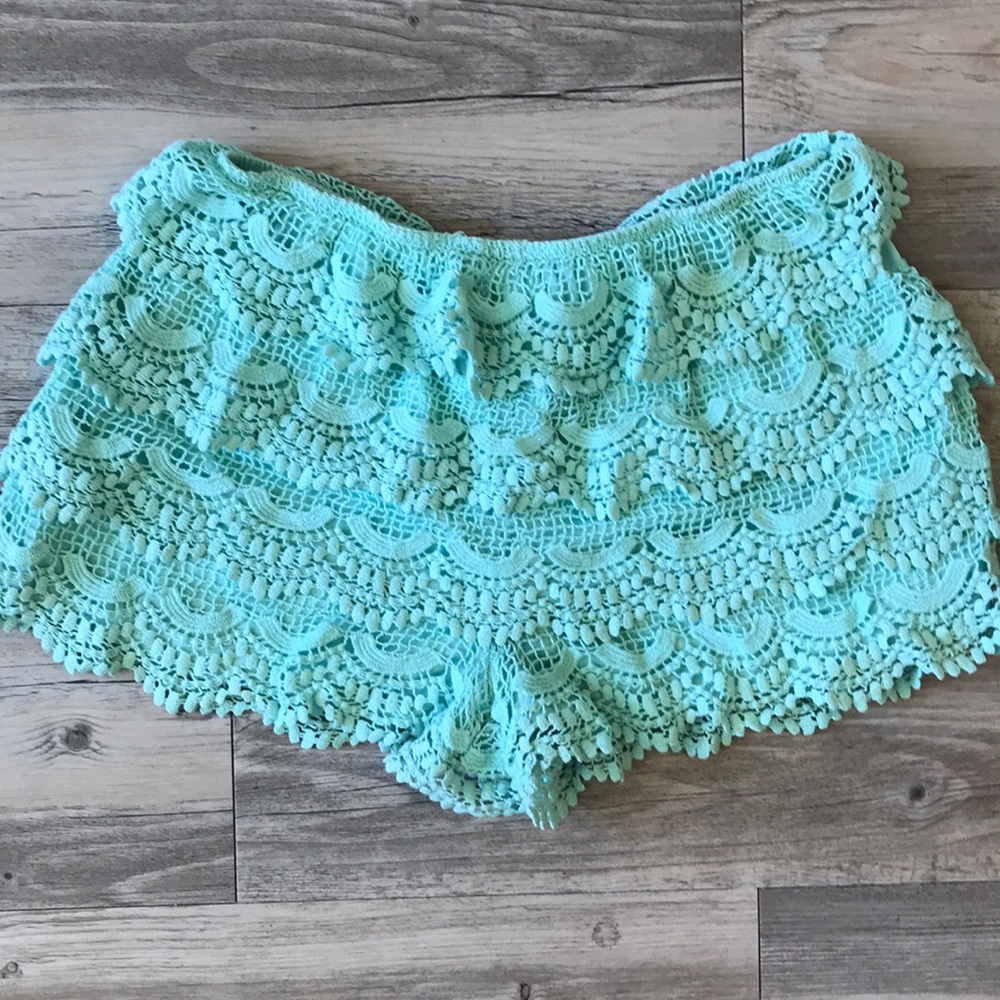 Teal Lacey Shorts